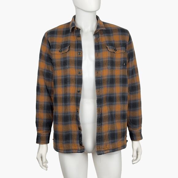 VANS "Loomis" Plaid Fleece Lined Flannel Shirt Jacket (Brown/Blue/Black | Med) - Picture 7 of 9
